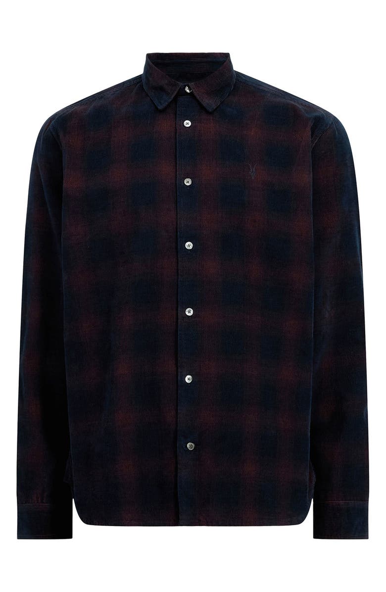 AllSaints Daybreaker Plaid Cotton Button-Up Shirt, Alternate, color,