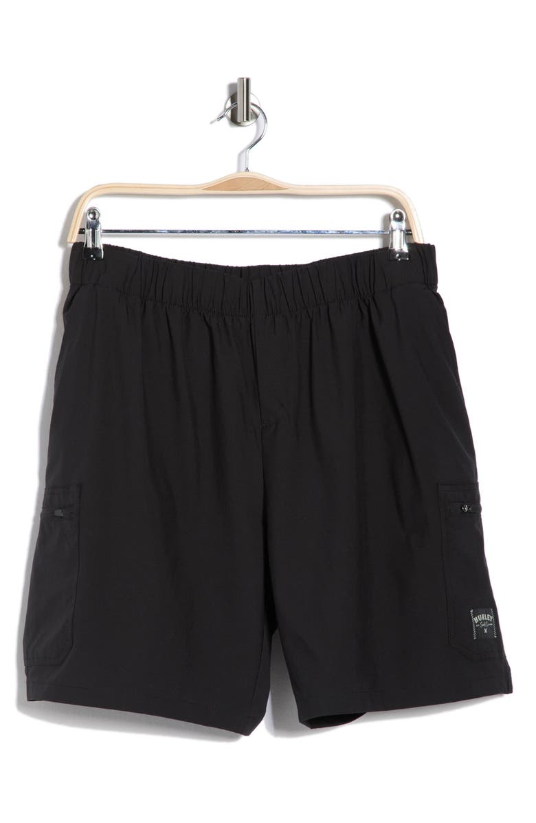 Hurley Outlander Cargo Walk Shorts, Main, color, Black