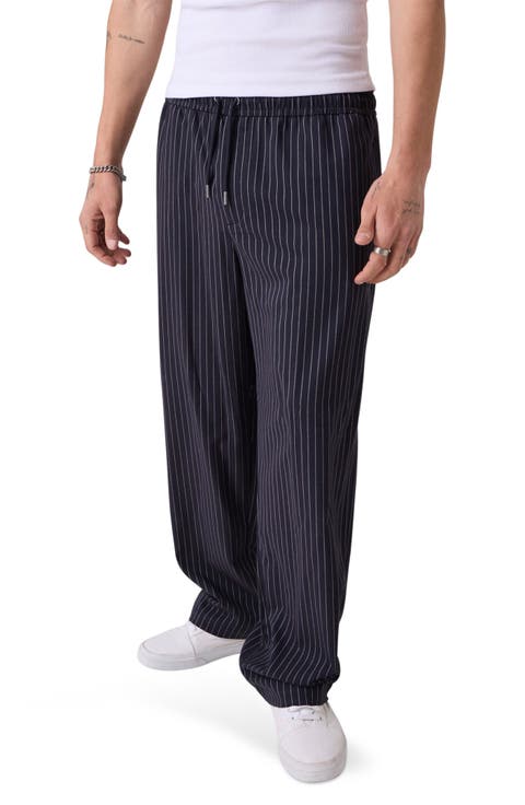 Pinstripe Elastic Waist Pants