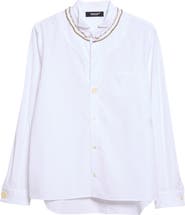 Undercover Chain Inset Cotton Button Up Shirt