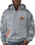 STARTER Men's Starter Gray Cleveland Browns Thursday Night Gridiron Throwback Full-Zip Jacket