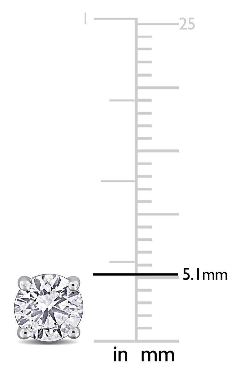 Created Forever Sterling Silver Round Lab Grown Diamond Stud Earrings, Alternate, color, Silver
