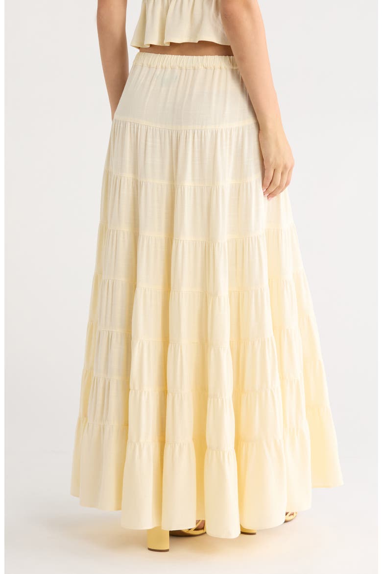 Carrie Tiered Maxi Skirt, Alternate, color, VANILLA