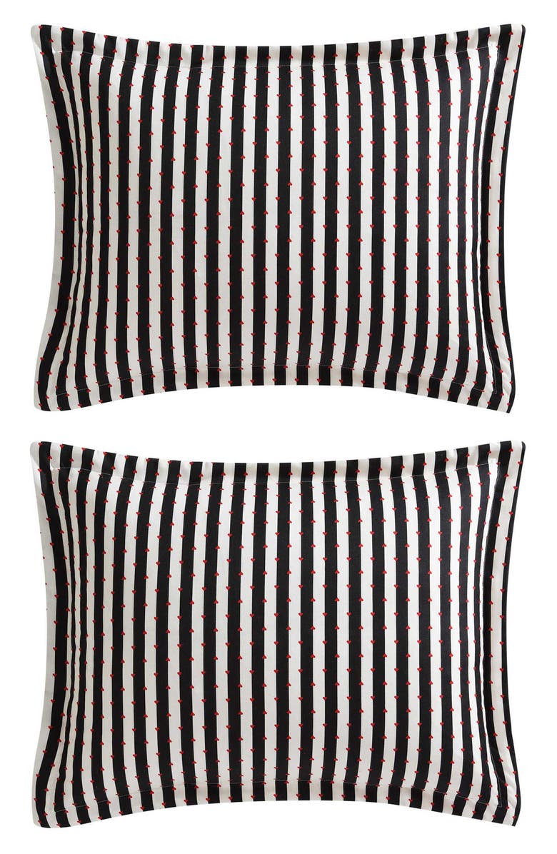 Betsey Johnson Wonderland Stripe Duvet Cover & Sham Set, Main, color, Black