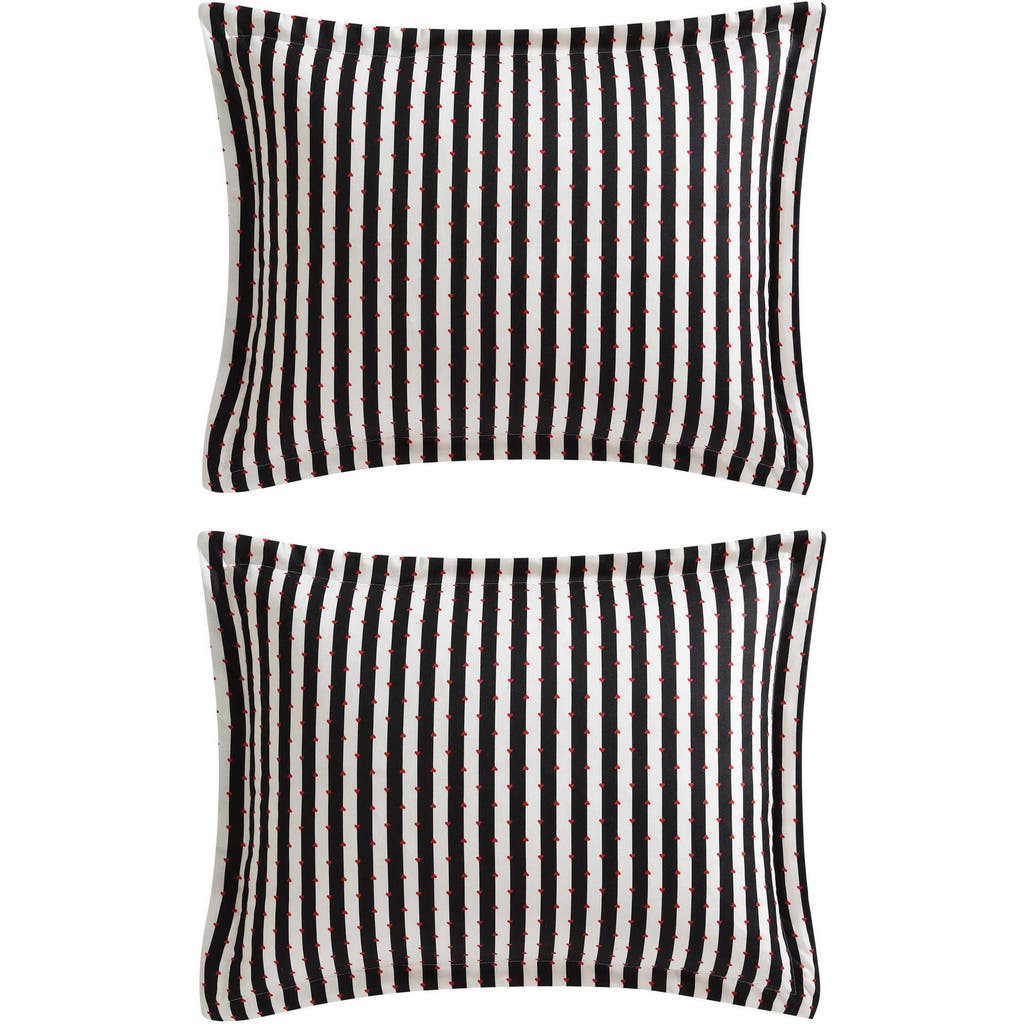 Betsey Johnson Wonderland Stripe Duvet Cover & Sham Set In Black