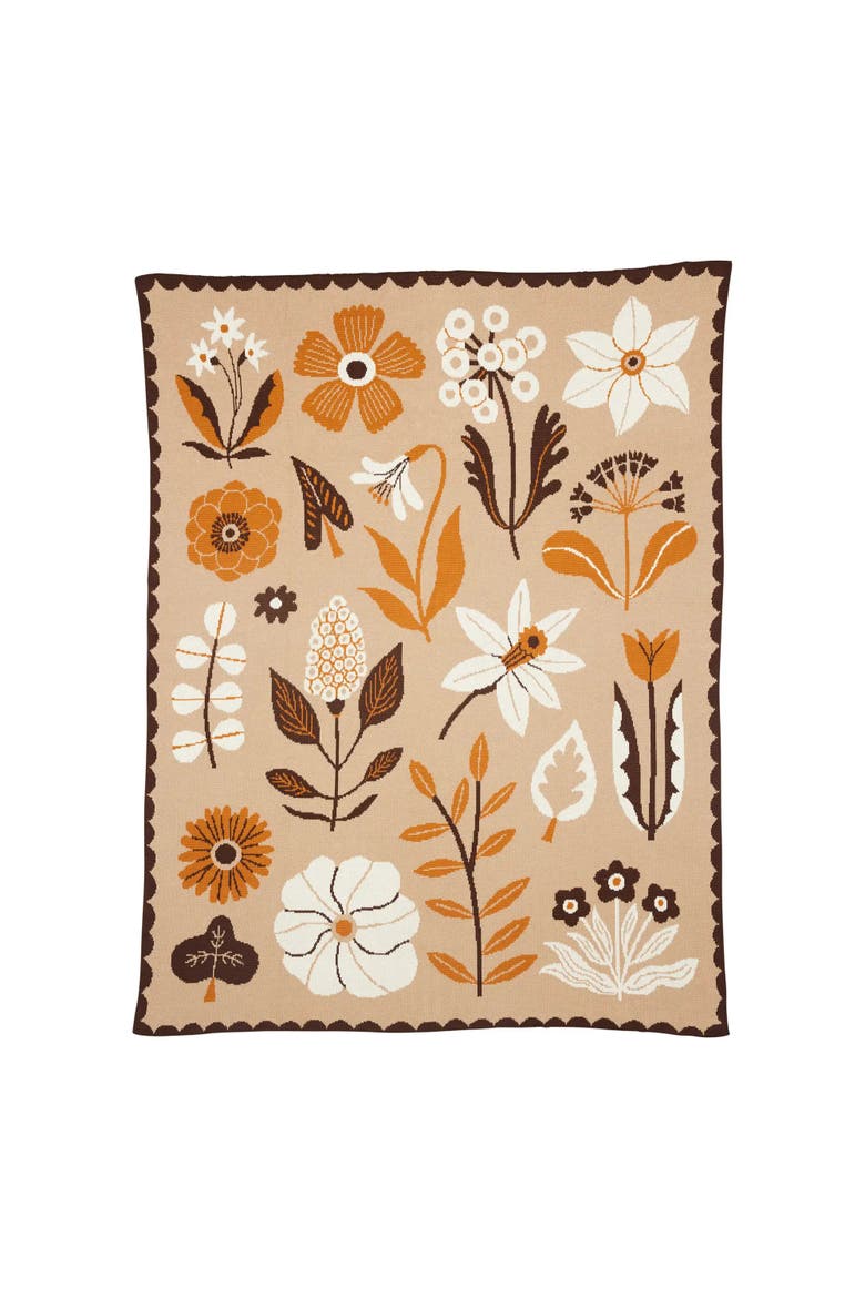 Petals Knit Throw Blanket, Main, color, Morning Light