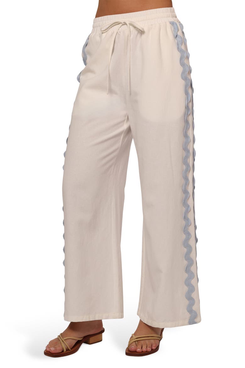 Jasinta Wide Leg Pants, Main, color, CREAM BLUE