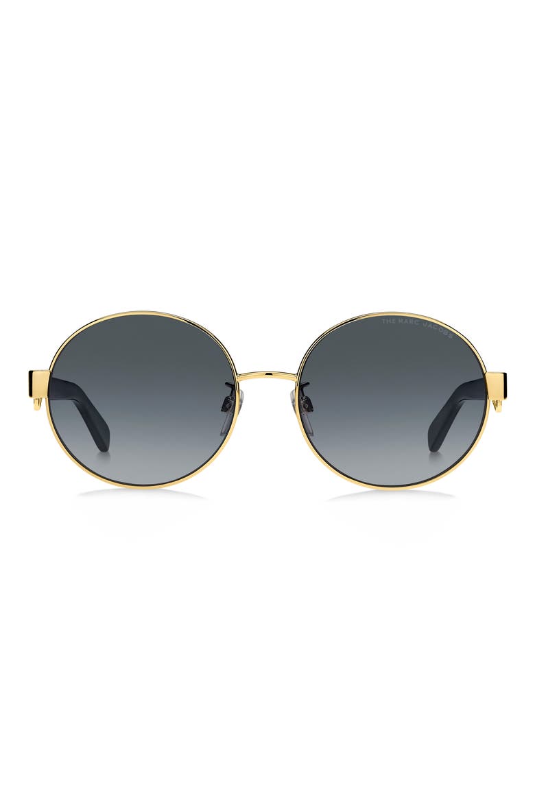 56mm Gradient Round Sunglasses, Main, color, GOLD/ DARK GREY GRADIENT
