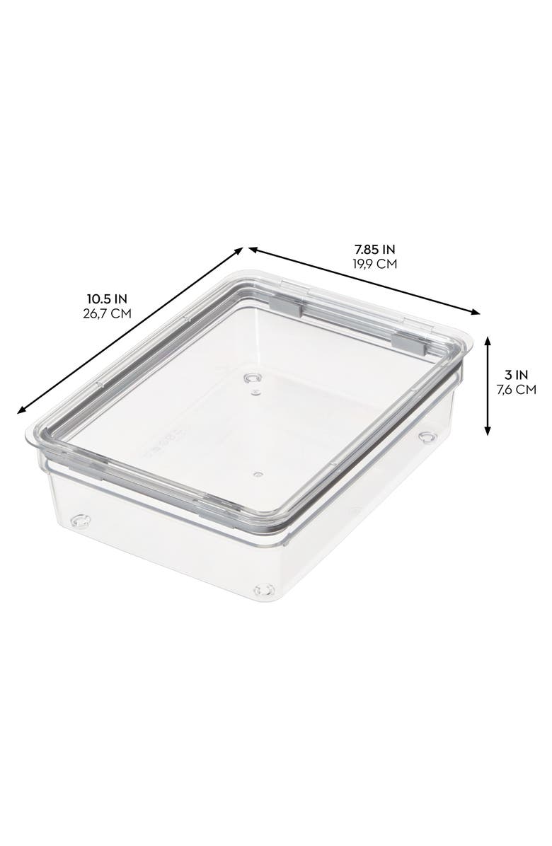 iDesign Large Food Storage Bin with Airtight Lid - Set of 4 - Clear, Alternate, color, Clear