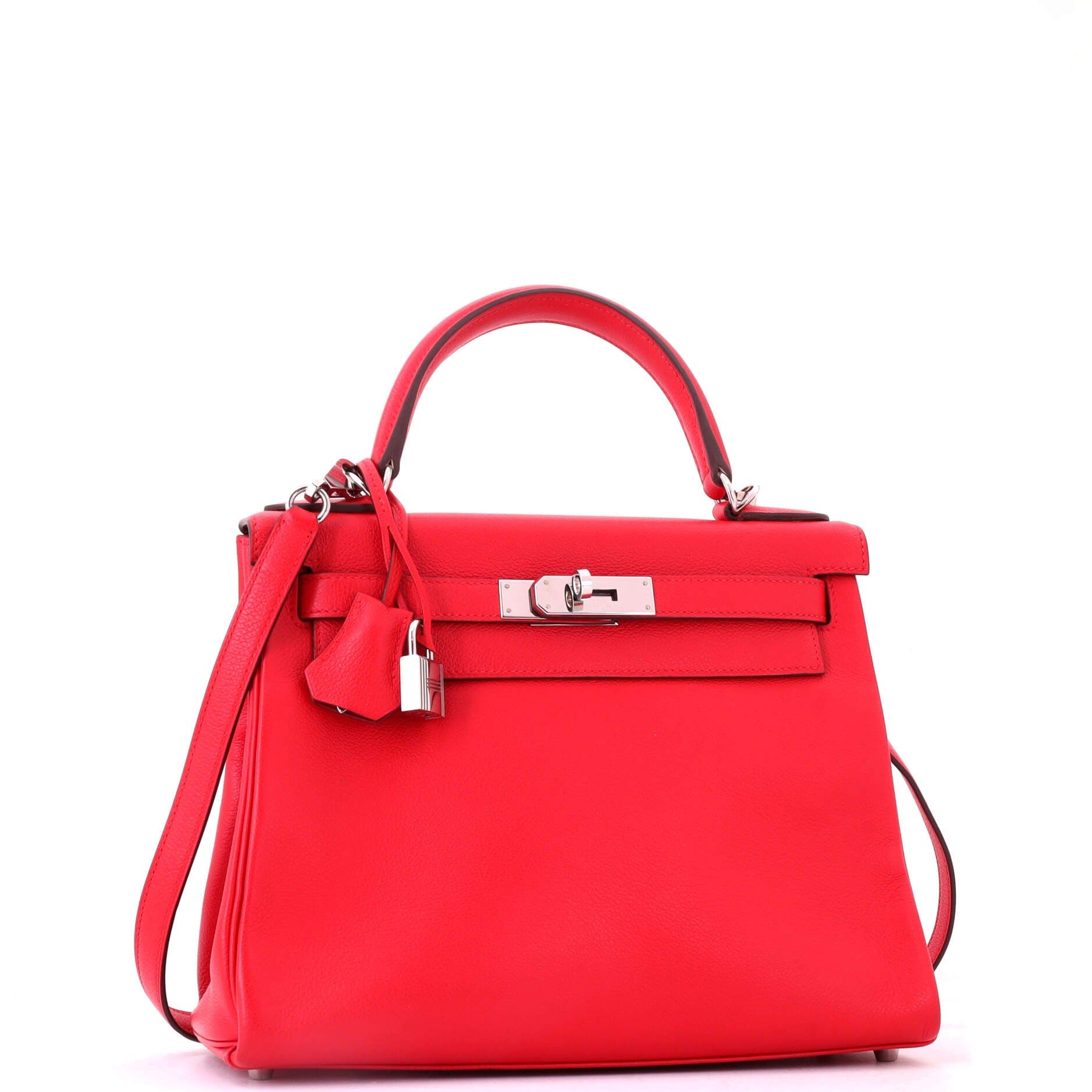 Kelly Handbag Verso Evercolor with Palladium Hardware 28, Alternate, color, Red