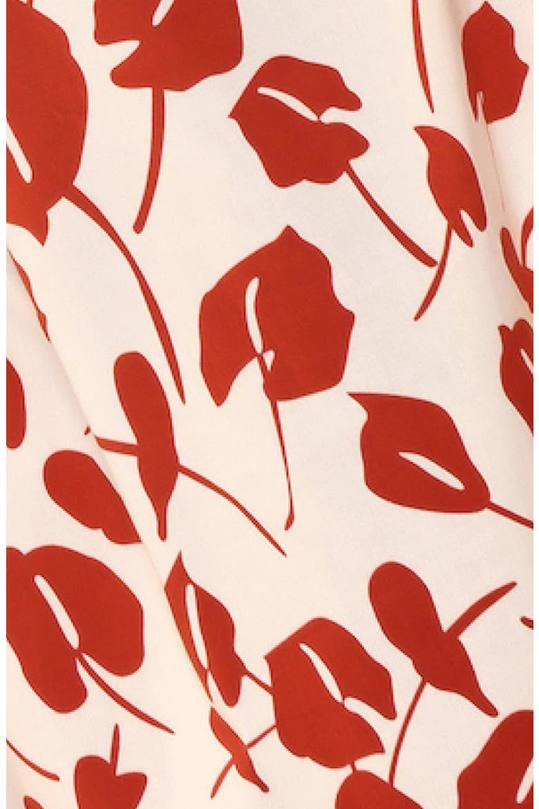 The Dawn Dot Puff Sleeve Linen & Cotton Maxi Dress, Alternate, color, RED BRAVE FLORA