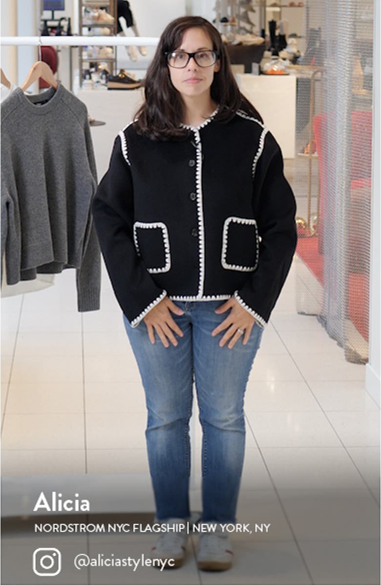 Melanie Embroidered Detail Wool Blend Jacket, sales video thumbnail