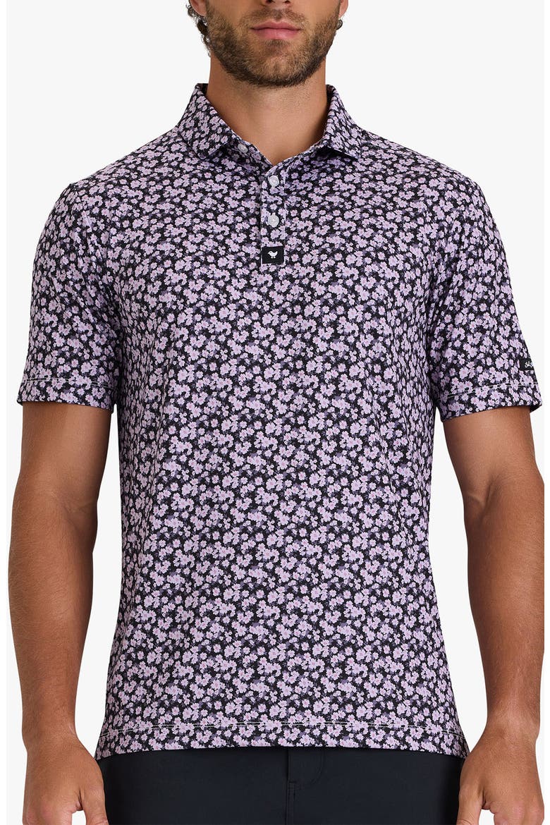 Core Floral Performance Golf Polo, Main, color, GARDEN GALA - PURPLE SAGE