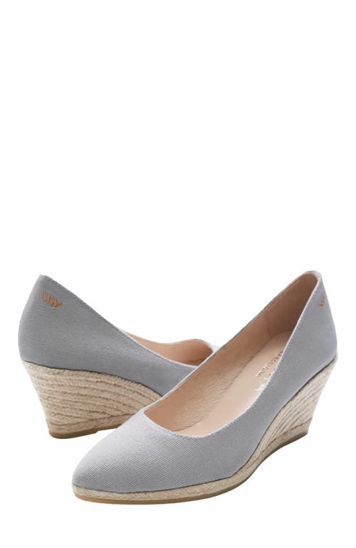 Viscata Roses Canvas U Cut Espadrille Wedges In Gray