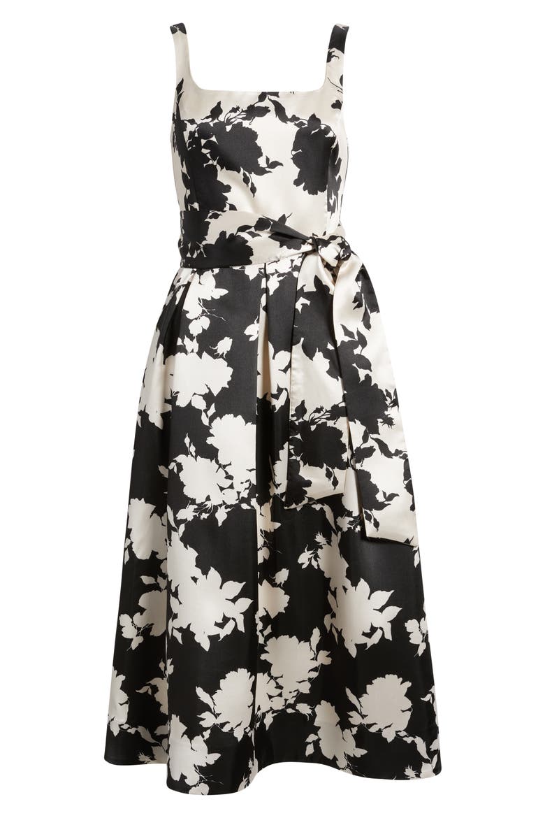Sleeveless Cocktail Dress, Alternate, color, BLACK CREAM