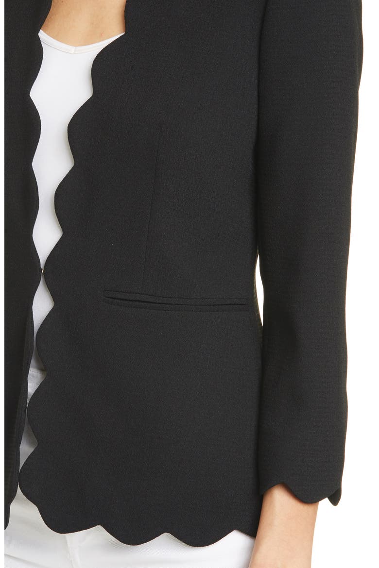 Furna Scalloped Jacket, Alternate, color, BLACK