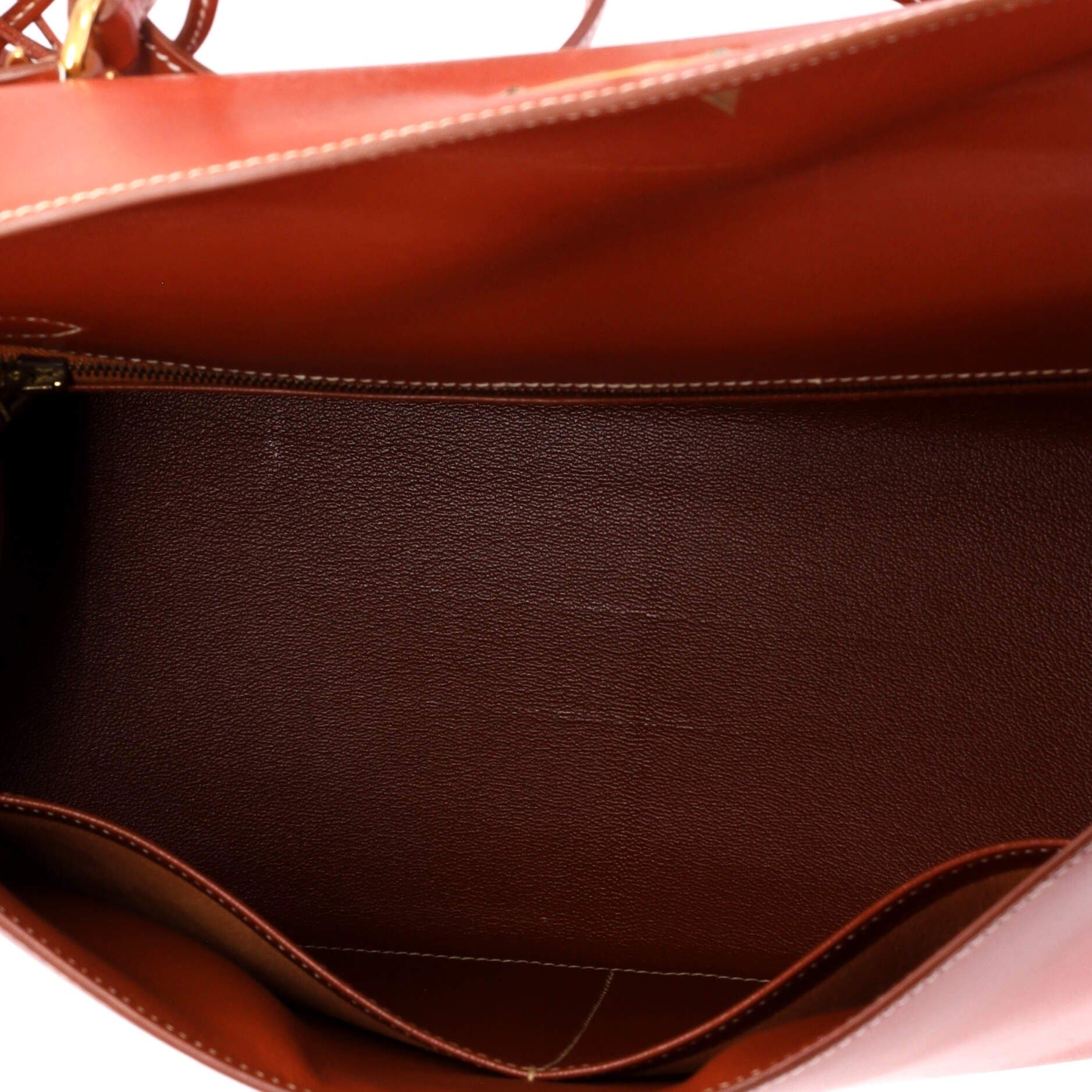 Kelly Handbag Orange Box Calf with Gold Hardware 32, Alternate, color, Brique