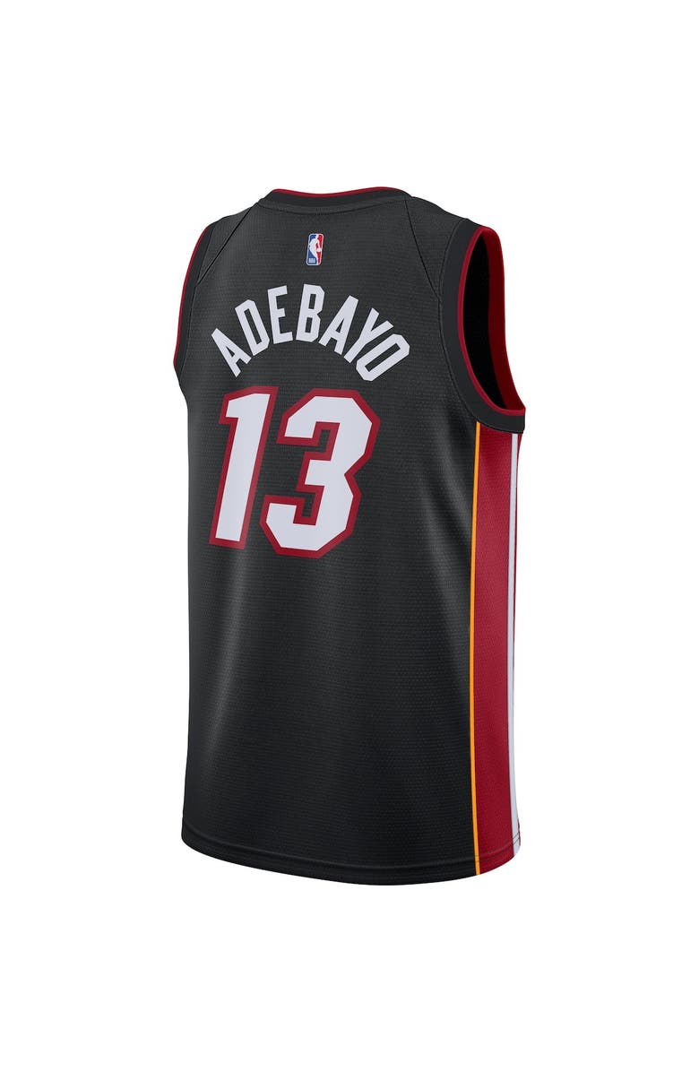 Nike Men's Nike Bam Adebayo Black Miami Heat 2020/21 Swingman Jersey - Icon Edition, Alternate, color,