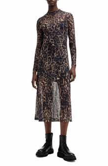 Hanna Long Sleeve Mesh Midi Dress