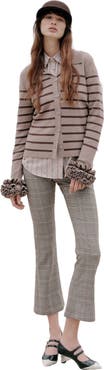 THEO The Label Eudora Cropped Sequined Prince Of Wales Pant