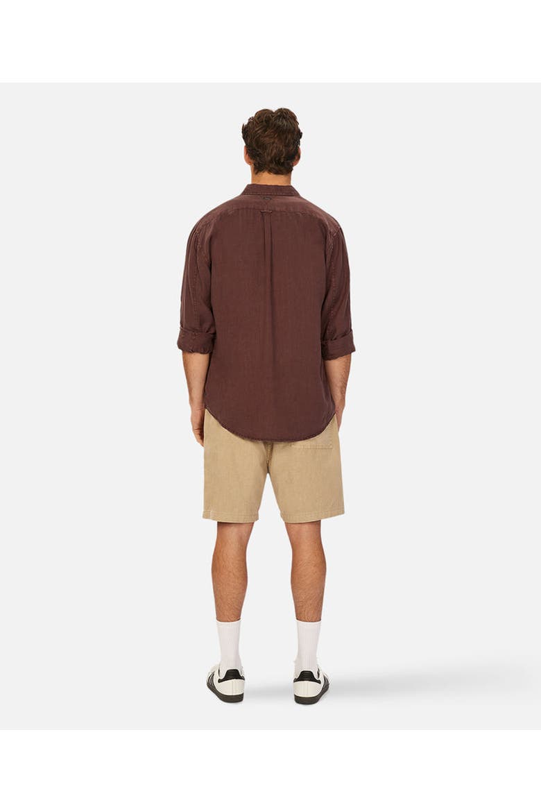 The Tennyson Linen Long Sleeve Shirt, Alternate, color, BORDEAUX