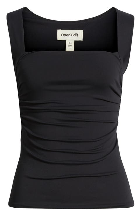 Ruched Square Neck Tank
