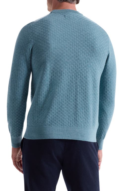 Bugatchi Basketweave Stitch Merino Wool Sweater In Green