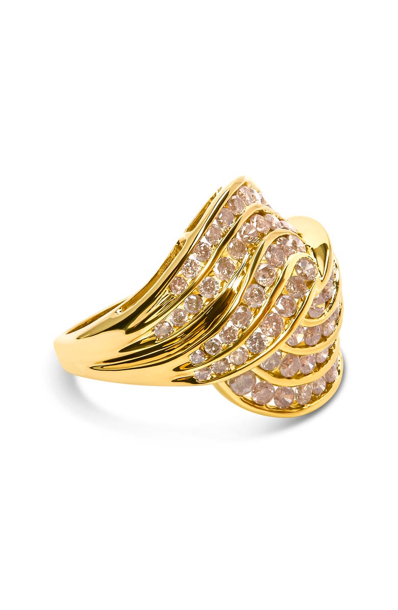 Haus of Brilliance 10K Yellow Gold 2.0 Cttw Channel Set Diamond Cocktail Swirl Band Ring, Alternate, color, Yellow