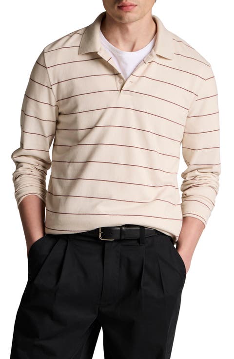 Stripe Long Sleeve Polo