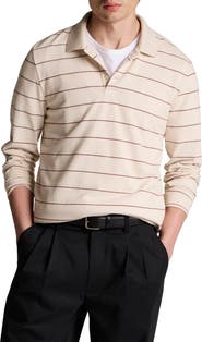 Vince Stripe Long Sleeve Polo