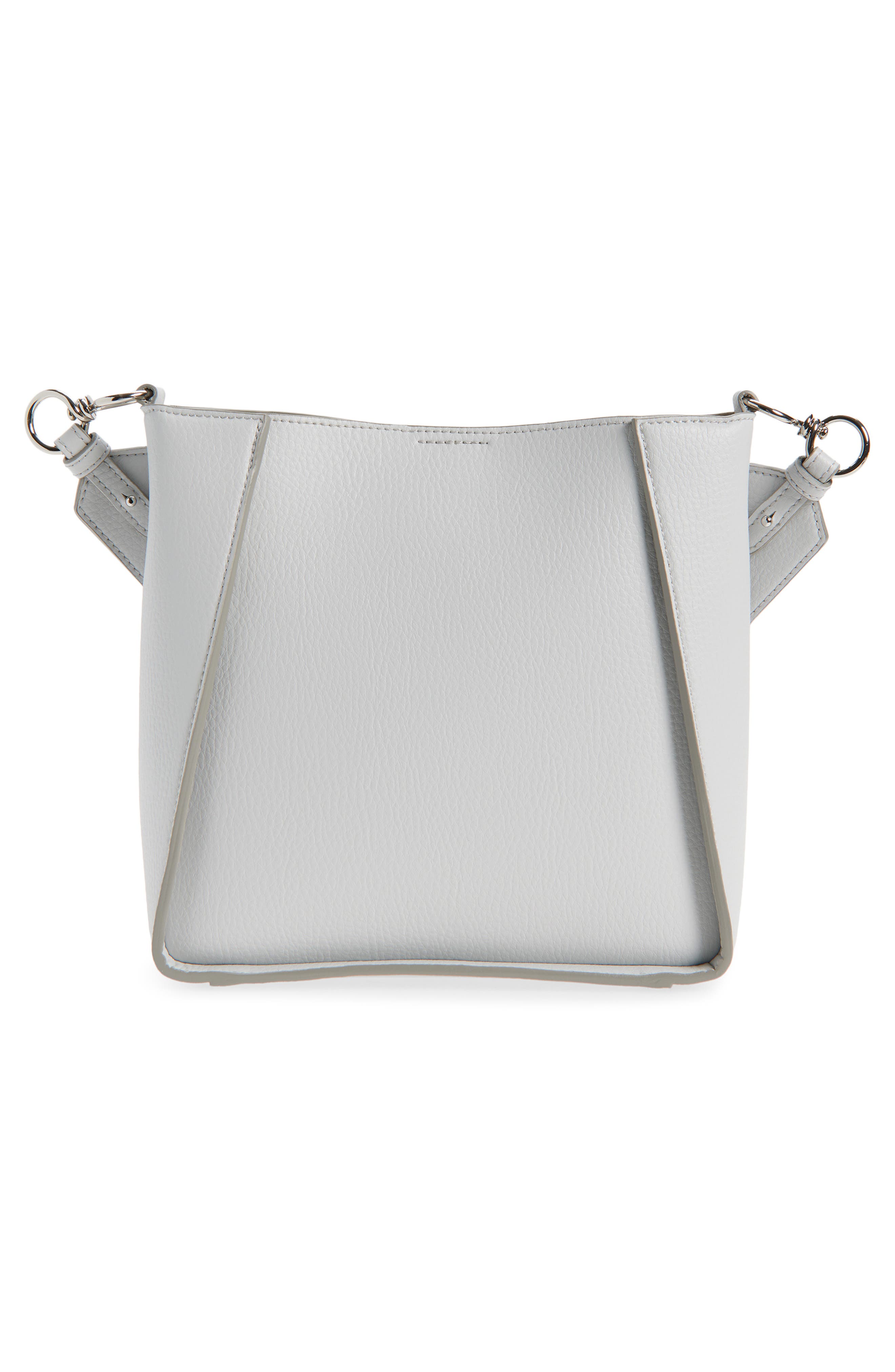Falabella Shimmer Faux Leather Tote, Alternate, color, PEARL GREY