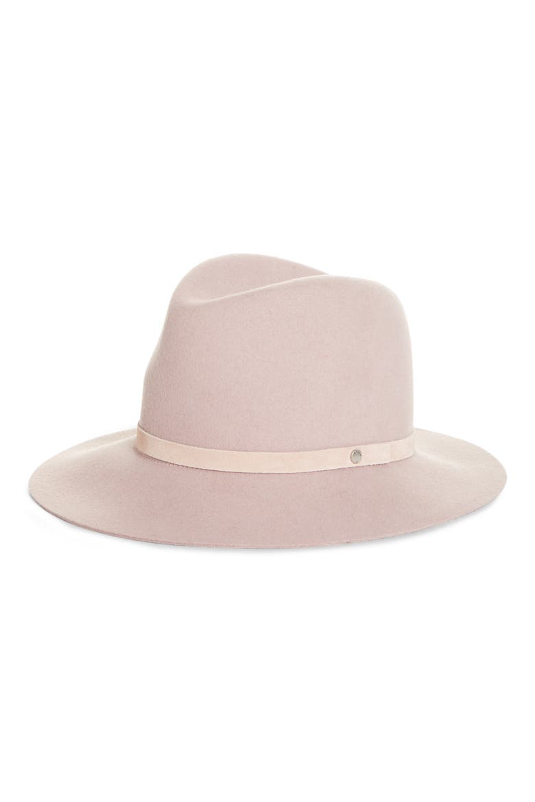 Floppy Felted Wool Brim Fedora, Main, color, LIGHTPNK