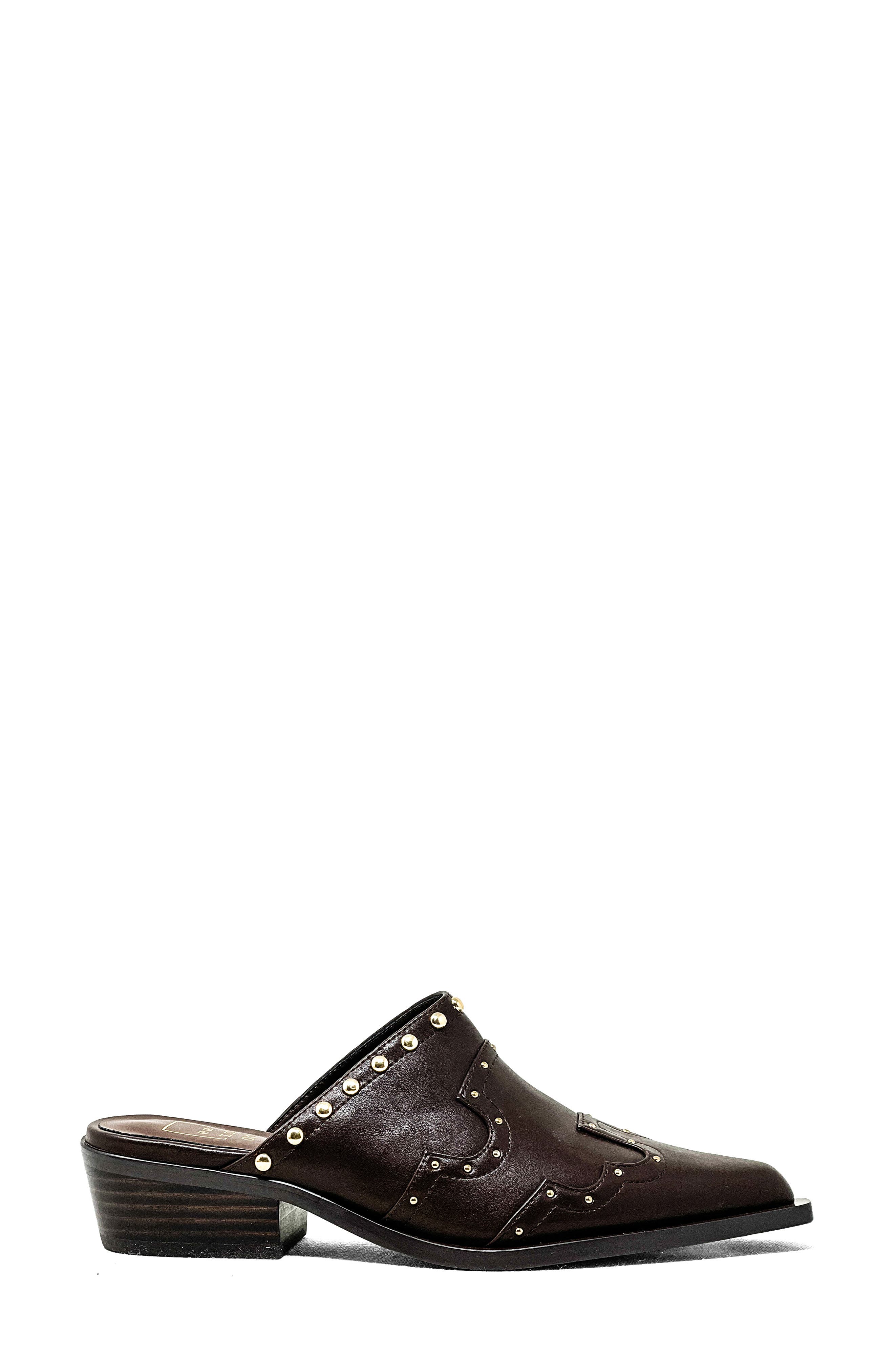 SHUSHOP Thalia Studded Mule, Alternate, color, Brown