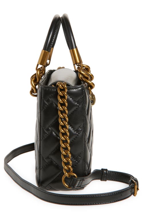 Kurt Geiger London Square Kensington Quilted Leather Top Handle Bag In Black