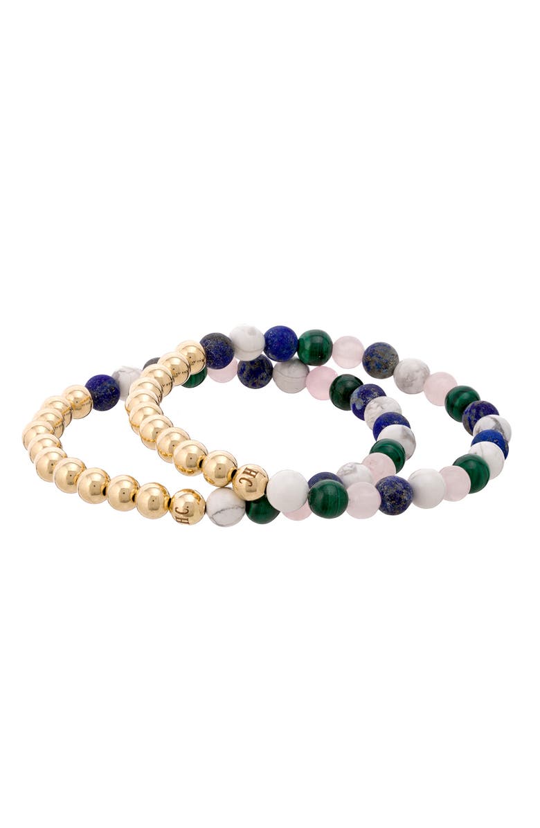 The Healer’s Collection N91 Mental Focus Set of 2 Healer's Bracelets, Alternate, color, Yellow Gold