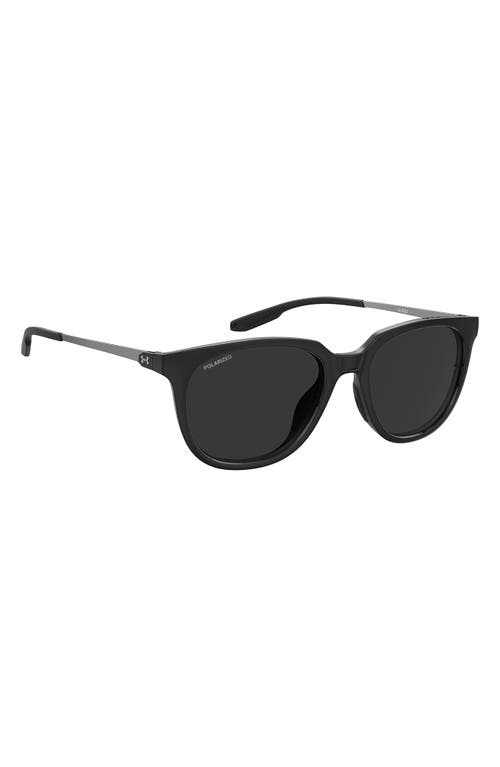 Under Armour Circuit 54mm Gradient Polarized Rectangular Sunglasses In Black