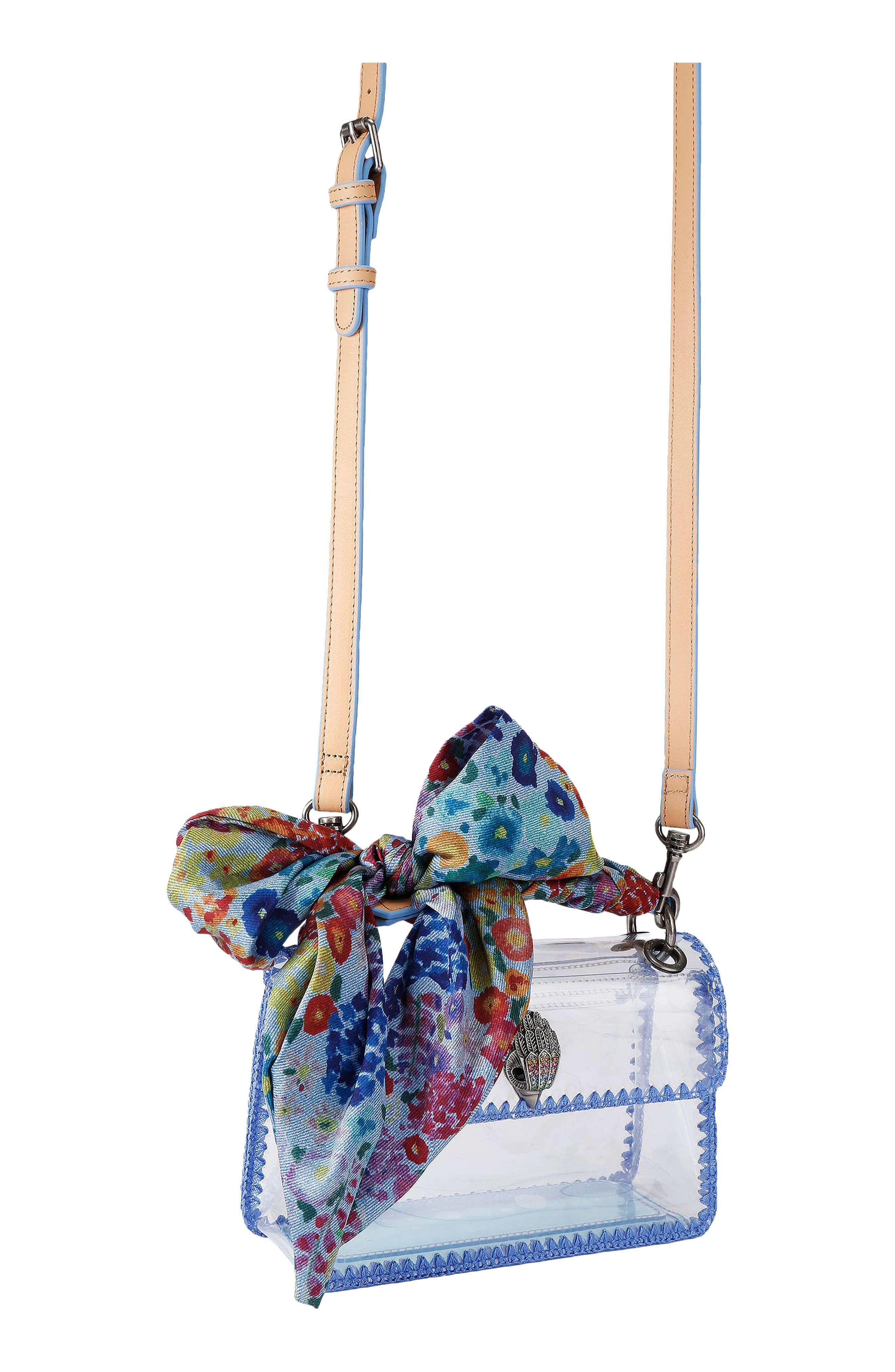 Kurt Geiger London Mini Kensington Vinyl Convertible Clear Crossbody Bag, Alternate, color, Light/ Pastel Blue