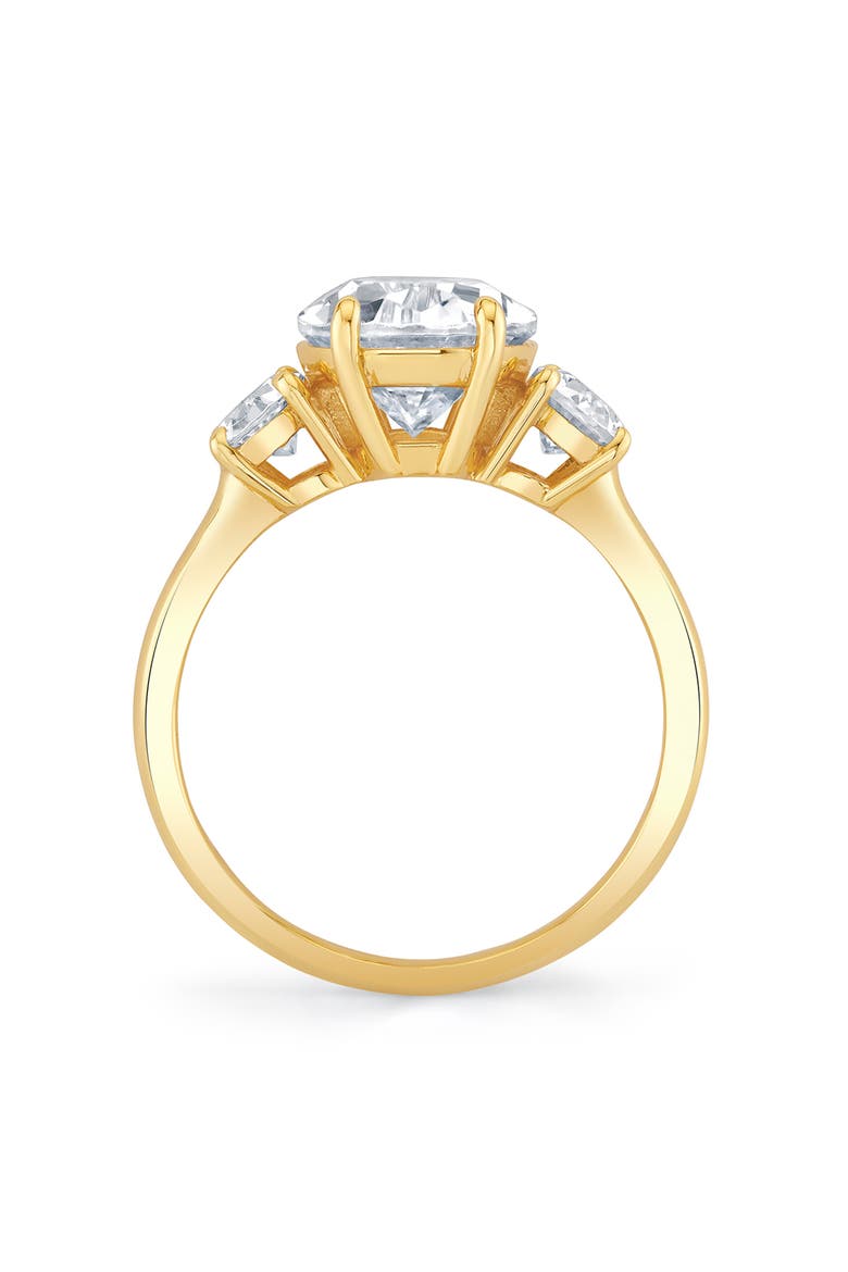 Cubic Zirconia Three-Stone Ring, Alternate, color, 18KT YELLOW GOLD / CLEAR STONE