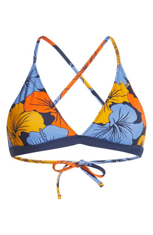 Roxy Surf Sport Reversible Triangle Bikini Top In Multi