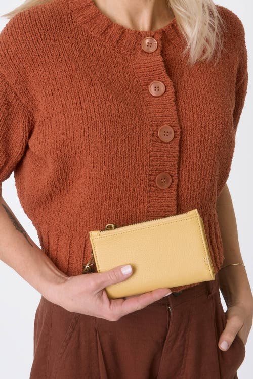 The Sak Encino Leather Card Wallet In Yellow