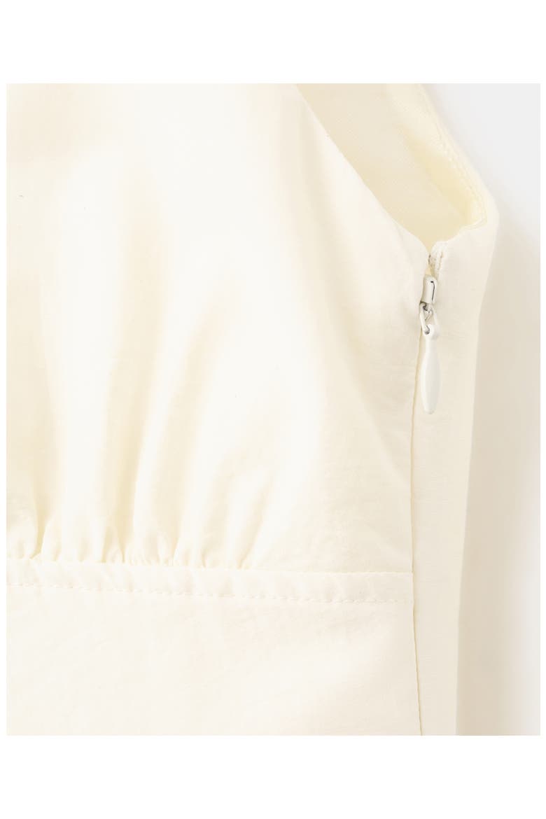 Ruched Bust Drop Waist A-Line Midi Dress, Alternate, color, ECRU