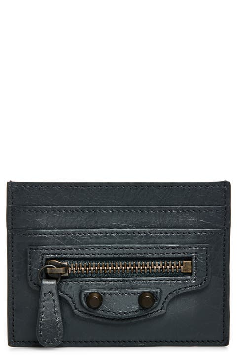 Le City Crackled Leather Card Case