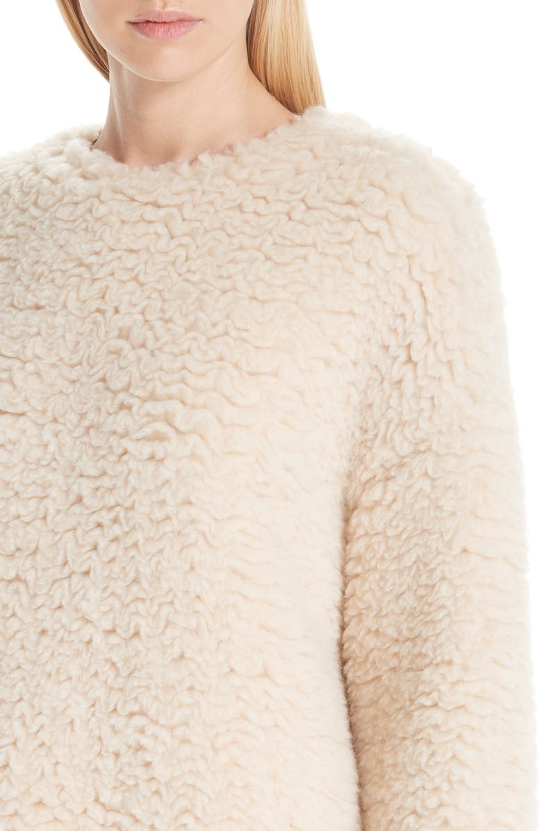 Mansur Gavriel Fuzzy Cashmere & Silk Sweater, Alternate, color,