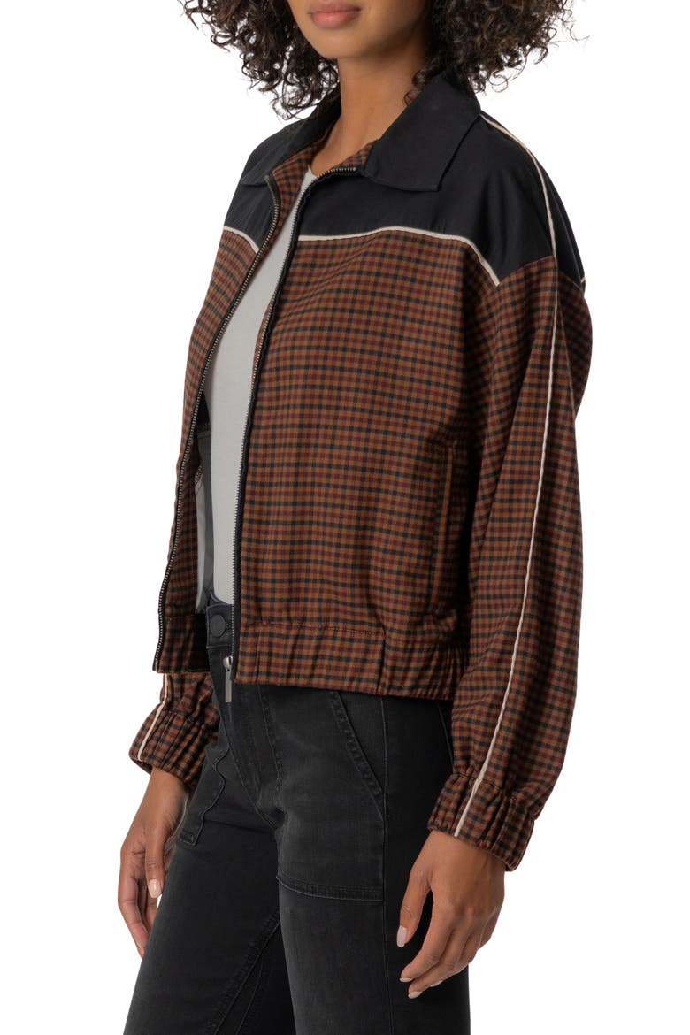 Luca Zip Track Jacket, Alternate, color, BLACK/ BROWN