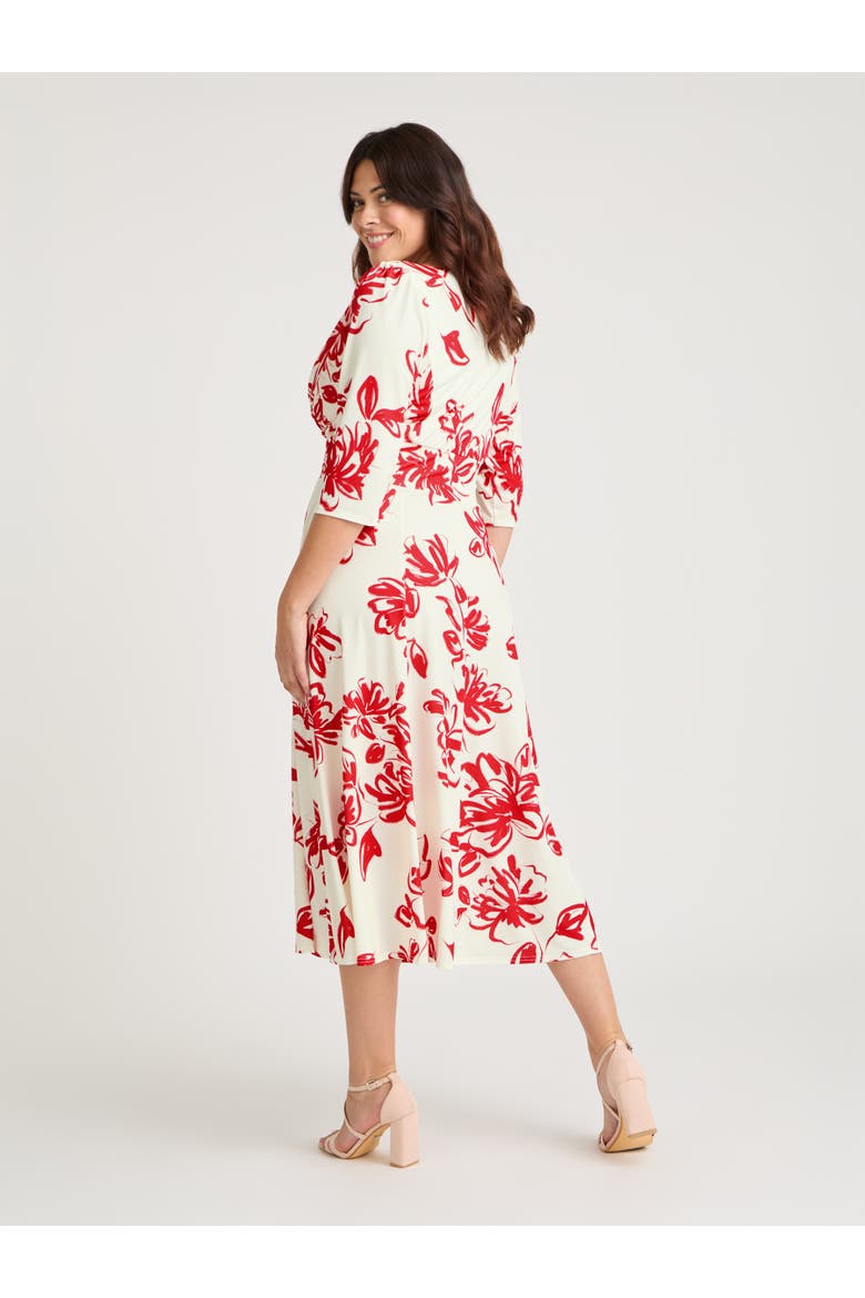 Helena Jersey Midi Dress, Alternate, color, Ivory Red