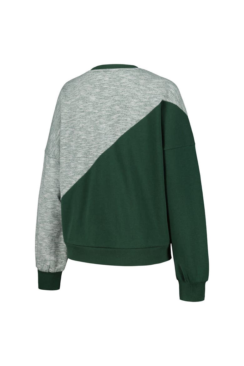 Women's G-III 4Her by Carl Banks Hunter Green Milwaukee Bucks Benches Split Pullover Sweatshirt, Alternate, color, Hunter Green