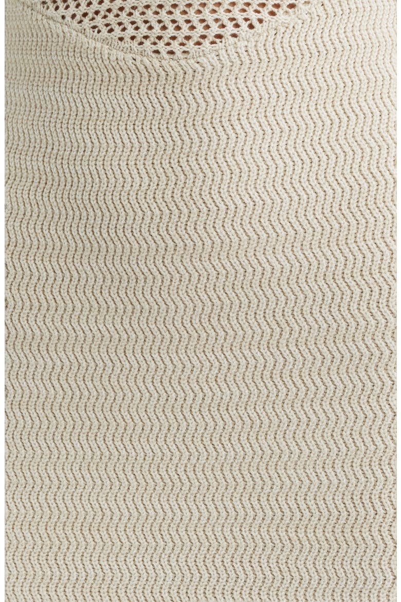 Melanie Crochet Body-Con Midi Dress, Alternate, color, ALMOND/ WHITE