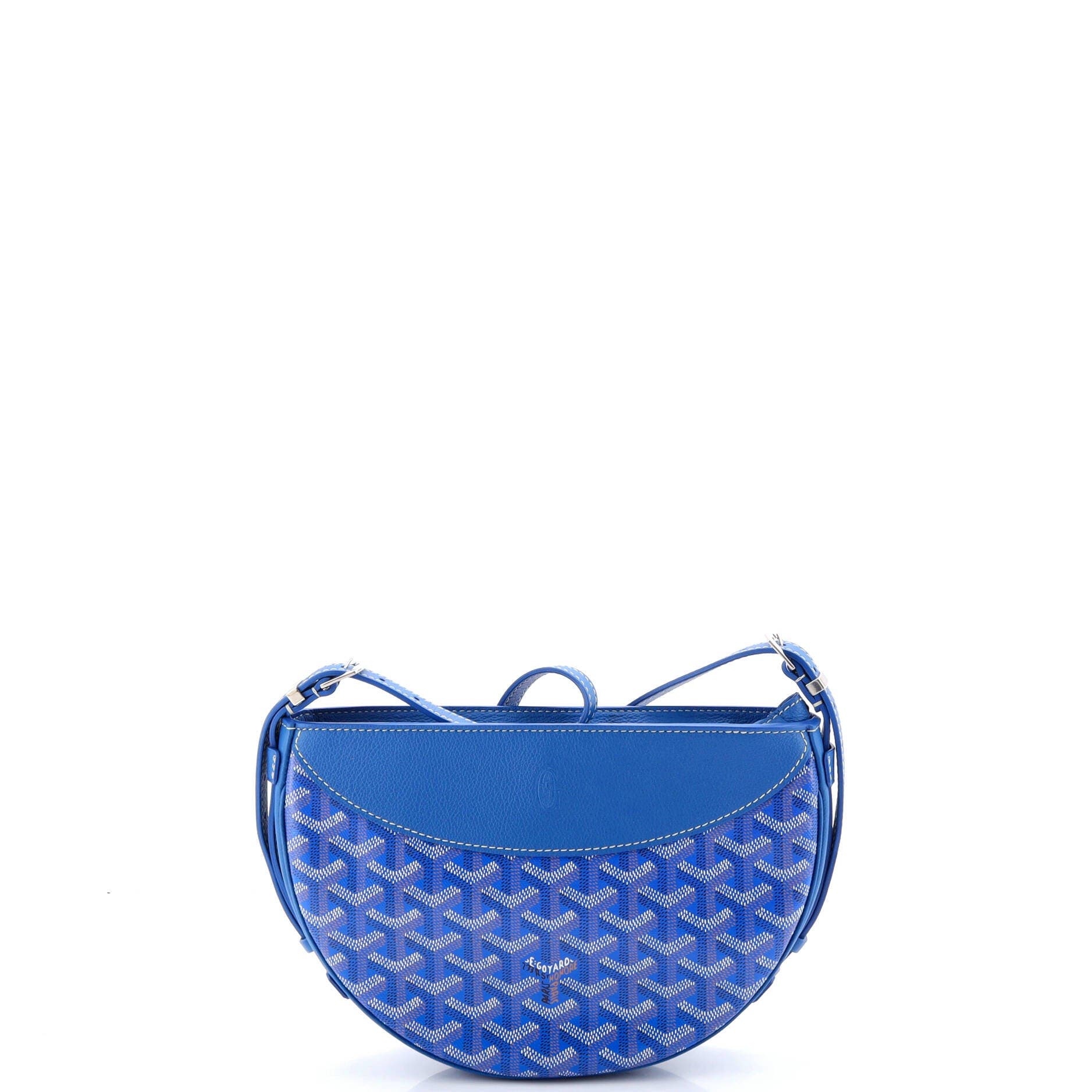 Pre-Owned Goyard Hirondelle Shoulder Bag Coated Canvas and Leather, Alternate, color, Blue