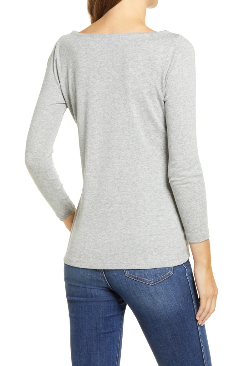 Simple Boatneck Top, Alternate, color, GRAY HEATHER