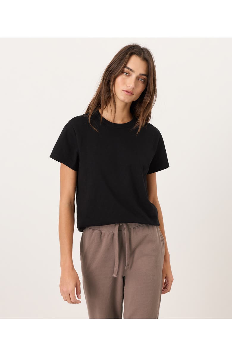 Pact Organic Cotton Soft-Slub Essential Crewneck Tee, Main, color, Black